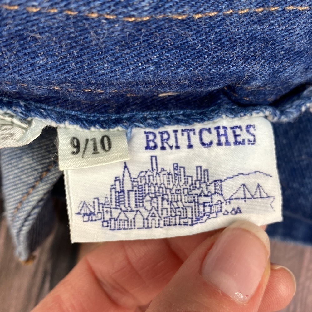 Vintage Bay Britches Blue Denim Skirt With Front Slit- Vintage Sz 9/10 Waist 14โ - Picture 9 of 13